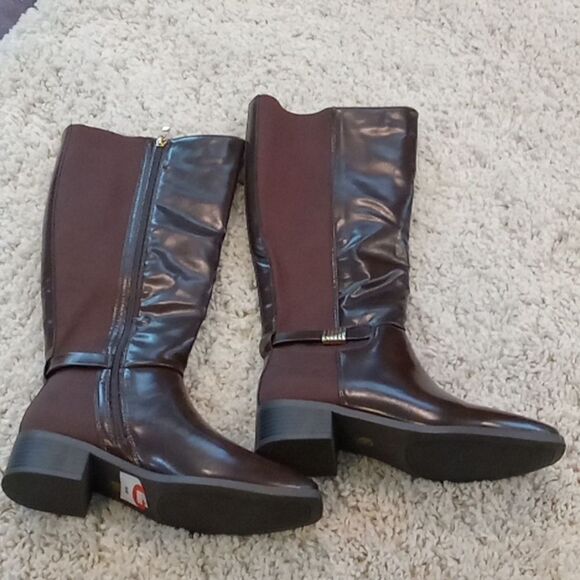 Journee Collection Londyn tall dark brown boot with stretch gore size 6.5 NWT - Picture 6 of 10